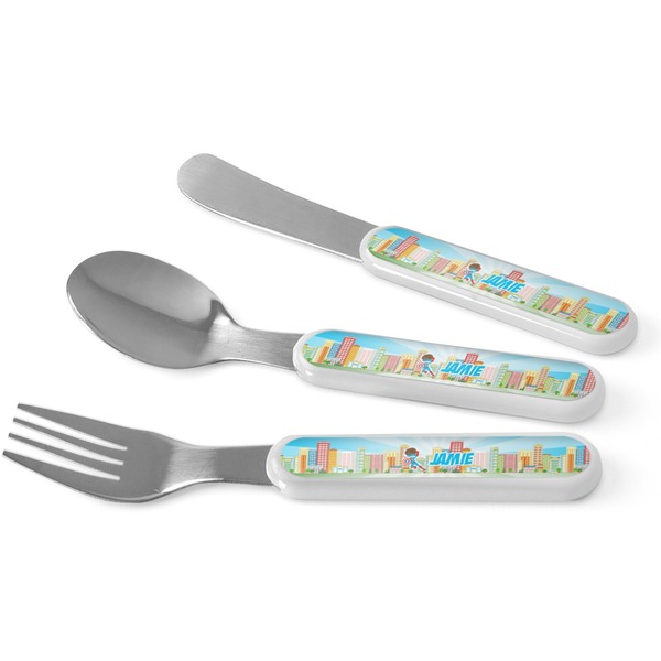Custom Superhero in the City Kid's Flatware (Personalized)