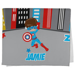 Superhero in the City Kitchen Towel - Poly Cotton w/ Name or Text