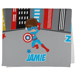 Superhero in the City Kitchen Towel - Poly Cotton w/ Name or Text