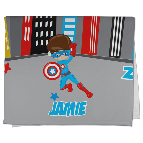 Custom Superhero in the City Kitchen Towel - Poly Cotton w/ Name or Text