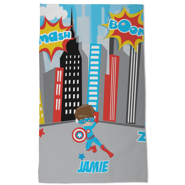 Superhero in the City Kitchen Towel - Poly Cotton - Full Front