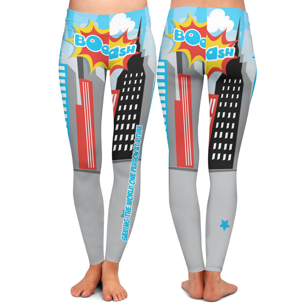 Superhero in the City Ladies Leggings - Front and Back