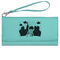 Superhero in the City Ladies Wallet - Leather - Teal - Front View