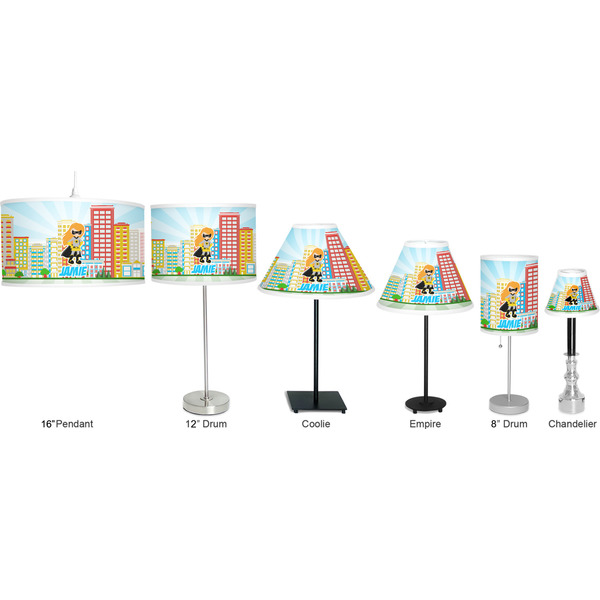 Superhero in the City Lamp Full View Size Comparison