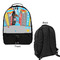 Superhero in the City Large Backpack - Black - Front & Back View