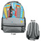 Superhero in the City Large Backpack - Gray - Front & Back View