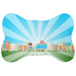 Superhero in the City Bone Shaped Dog Food Mat (Personalized)