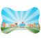 Superhero in the City Bone Shaped Dog Food Mat (Large) (Personalized)