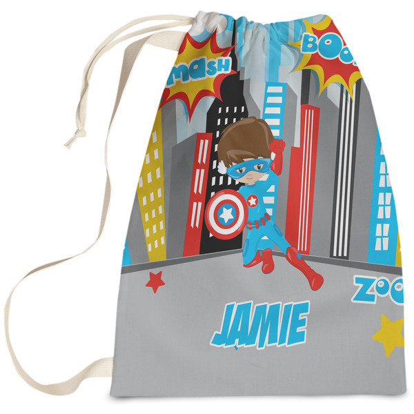 Custom Superhero in the City Laundry Bag - Large (Personalized)