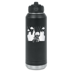 Superhero in the City Water Bottle - Laser Engraved - Front