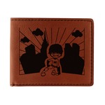 Superhero in the City Leatherette Bifold Wallet - Single Sided