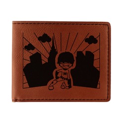 Superhero in the City Leatherette Bifold Wallet - Single Sided