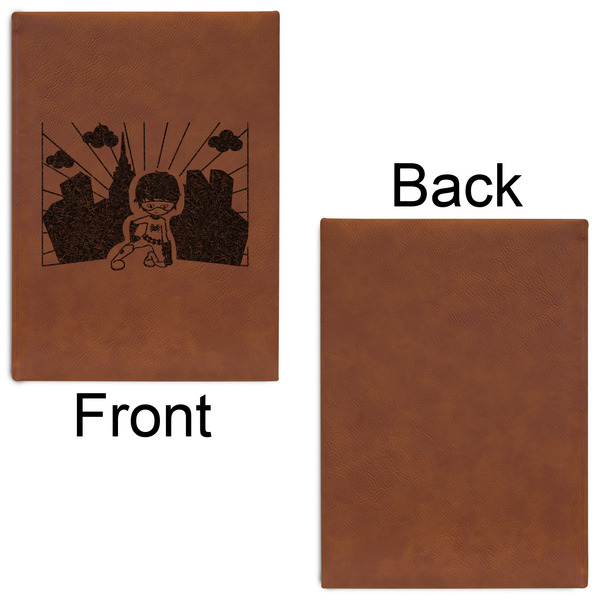 Superhero in the City Leatherette Journal - Large - Single Sided - Front & Back View