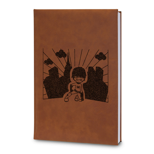 Custom Superhero in the City Leatherette Journal - Large - Double Sided