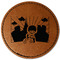 Superhero in the City Leatherette Patches - Round
