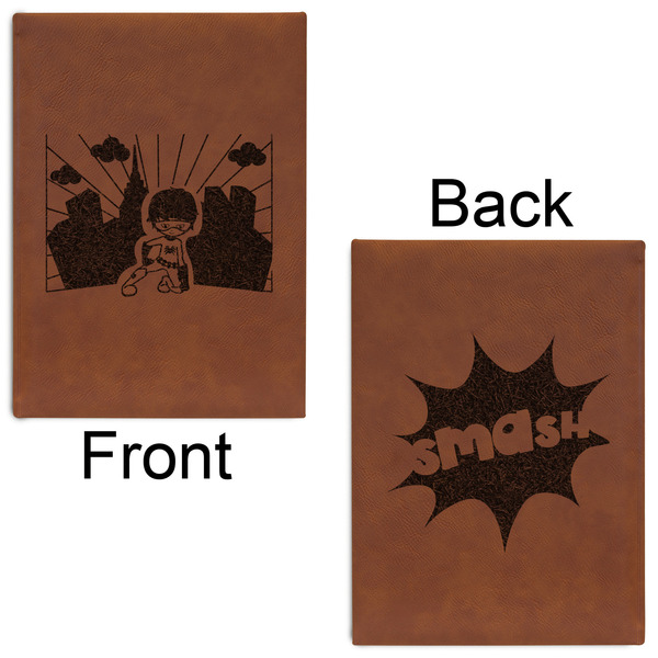 Superhero in the City Leatherette Sketchbooks - Large - Double Sided - Front & Back View