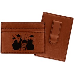 Superhero in the City Leatherette Wallet with Money Clip