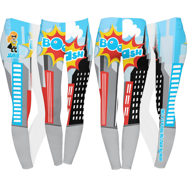 Superhero in the City Leggings Turn Around - Apvl