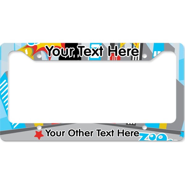 Custom Superhero in the City License Plate Frame - Style B (Personalized)