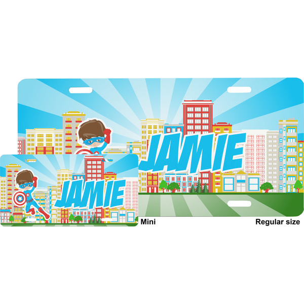 Superhero in the City License Plate (Sizes)