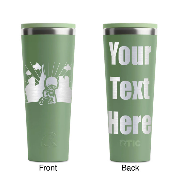 Superhero in the City Light Green RTIC Everyday Tumbler - 28 oz. - Front and Back