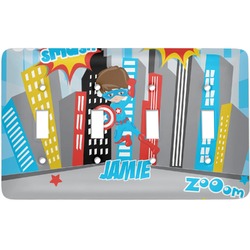 Superhero in the City Light Switch Cover (4 Toggle Plate) (Personalized)