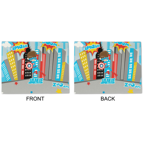 Superhero in the City Linen Placemat - APPROVAL (double sided)