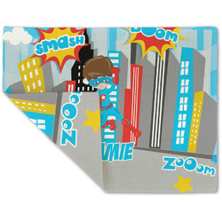 Superhero in the City Double-Sided Linen Placemat - Single w/ Name or Text
