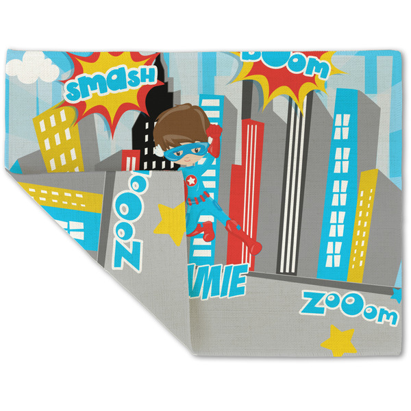 Superhero in the City Linen Placemat - Folded Corner (double side)
