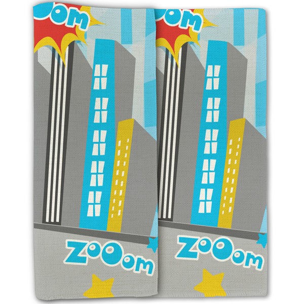 Superhero in the City Linen Placemat - Folded Half (double sided)