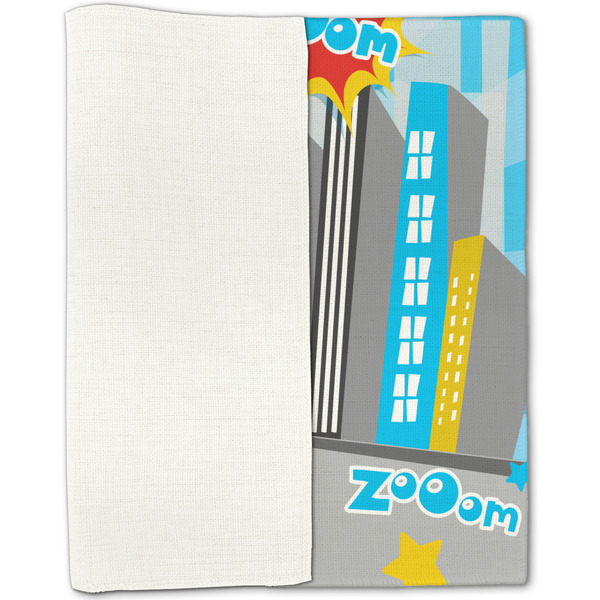 Superhero in the City Linen Placemat - Folded Half