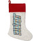 Superhero in the City Red Linen Stocking (Personalized)