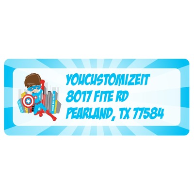 Superhero in the City Return Address Labels (Personalized)
