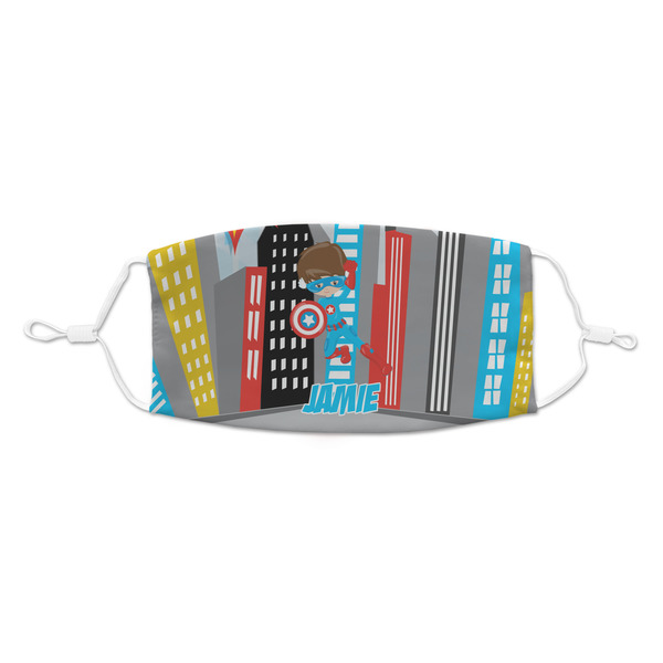 Custom Superhero in the City Kid's Cloth Face Mask - Standard (Personalized)