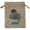 Superhero in the City Medium Burlap Gift Bag - Front (Personalized)