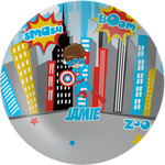 Superhero in the City Melamine Salad Plate - 8" (Personalized)