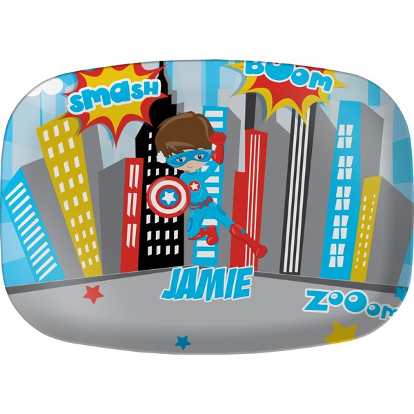 Custom Superhero in the City Melamine Platter (Personalized)