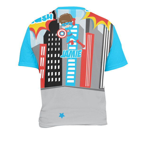 Superhero in the City Men's Crew Neck T Shirt Medium - Back