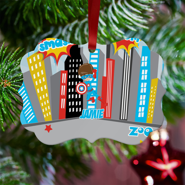 Superhero in the City Metal Benilux Ornament - Lifestyle
