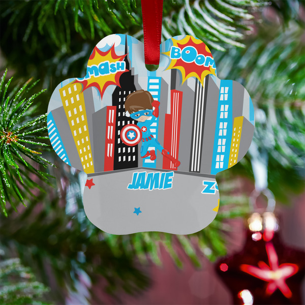 Superhero in the City Metal Paw Ornament - Lifestyle