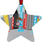 Superhero in the City Metal Star Ornament - Front