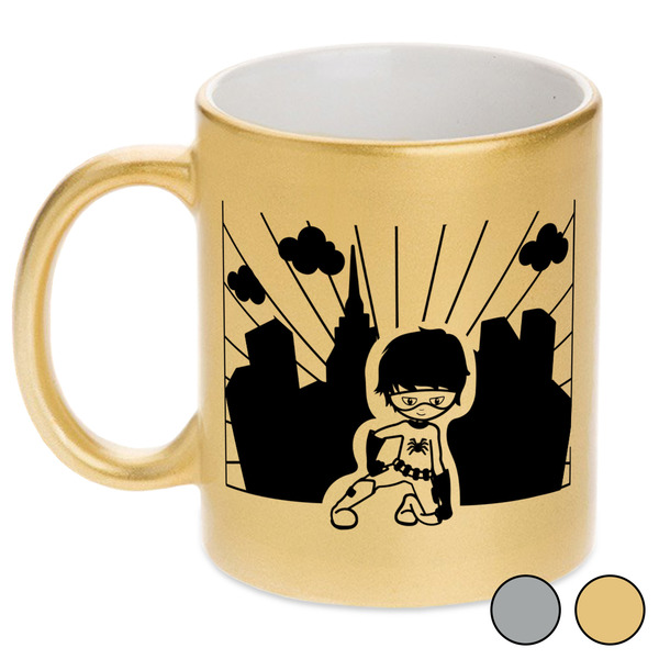 Superhero in the City Metallic Mugs