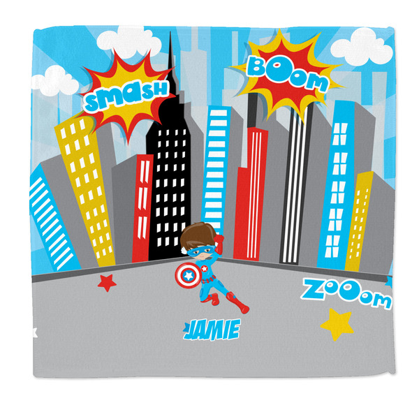 Custom Superhero in the City Microfiber Dish Rag (Personalized)