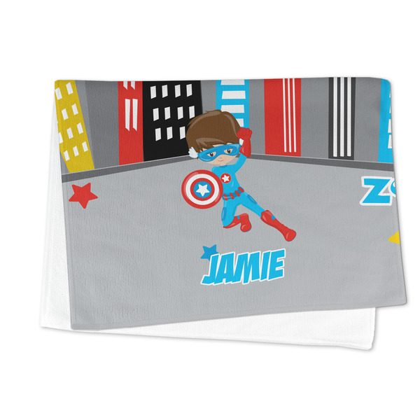 Superhero in the City Microfiber Dish Towel - FOLDED HALF