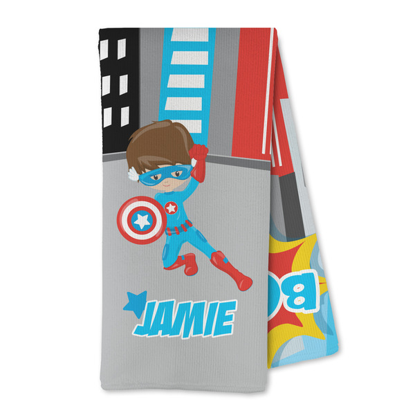 Custom Superhero in the City Kitchen Towel - Microfiber (Personalized)