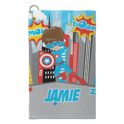 Superhero in the City Microfiber Golf Towel - Small (Personalized)