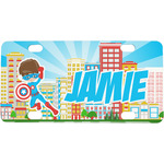 Superhero in the City Mini/Bicycle License Plate (Personalized)