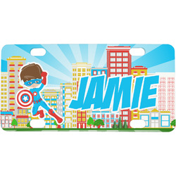 Superhero in the City Mini/Bicycle License Plate (Personalized)