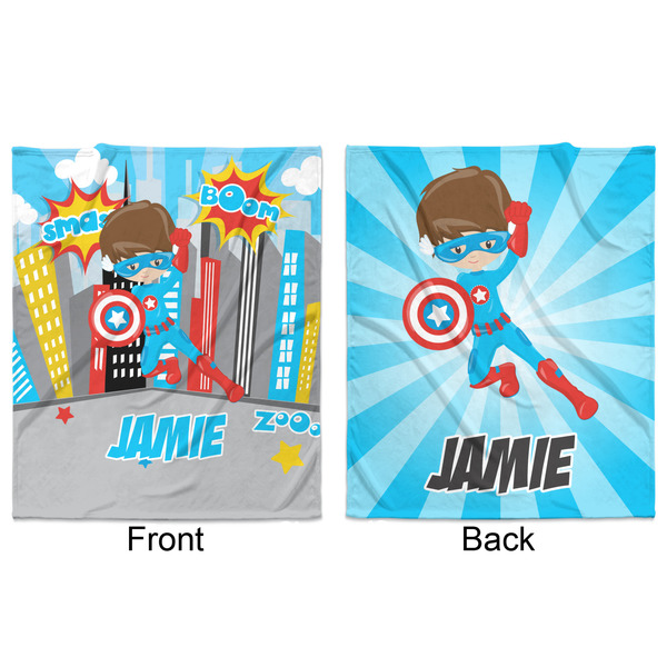 Superhero in the City Minky Blanket - 50"x60" - Double Sided - Front & Back