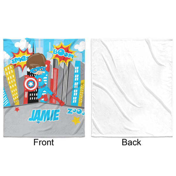 Superhero in the City Minky Blanket - 50"x60" - Single Sided - Front & Back